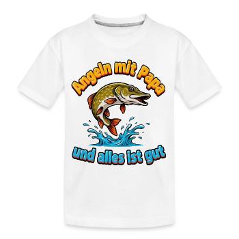 Pêcher avec papa - T-shirt bio Premium Enfant - blanc - Devant