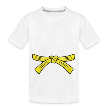 Judo Gelbgurt Jiu Jitsu gelber Gürtel 5. Kyu Obi - Kinder Premium Bio T-Shirt - Weiß - Vorne