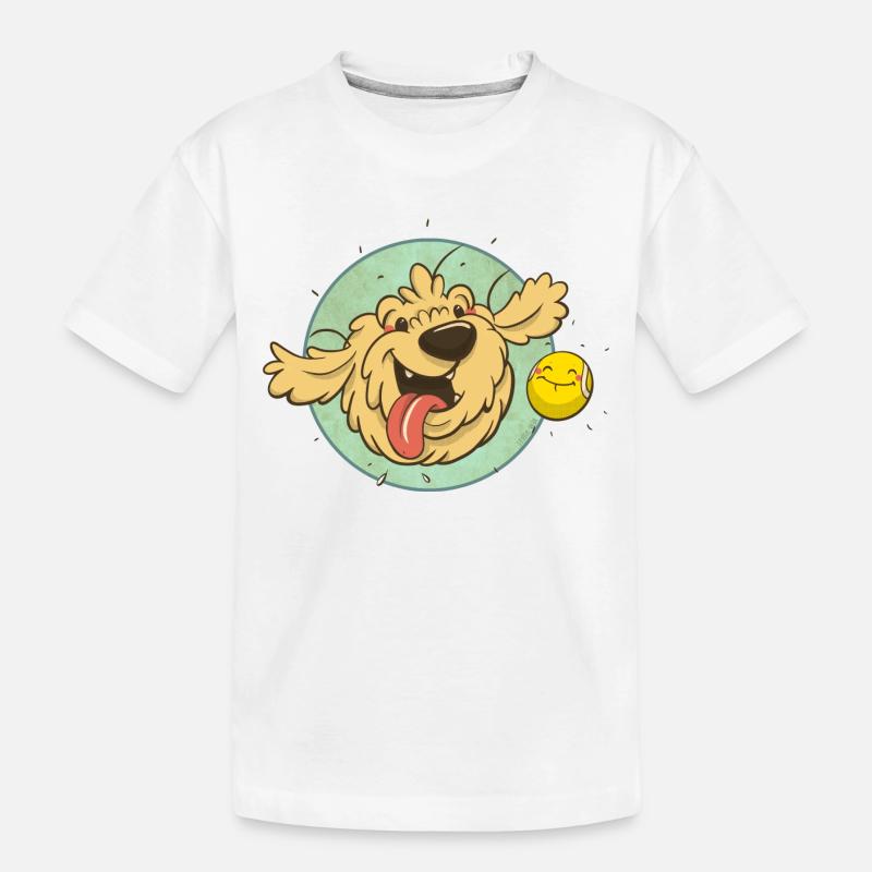 cockapoo Thor avec balle de tennis - T-shirt bio Premium Enfant - blanc