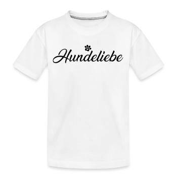 Hundeliebe mit Hundepfote - Kinder Premium Bio T-Shirt - Weiß - Vorne