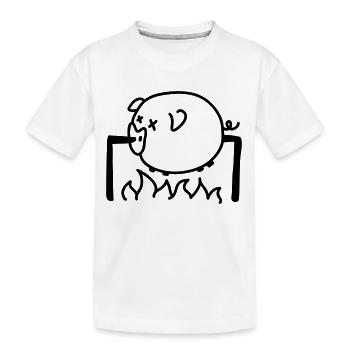 Pork Barbecue - Line - Kids' Premium Organic T-Shirt - white - Front