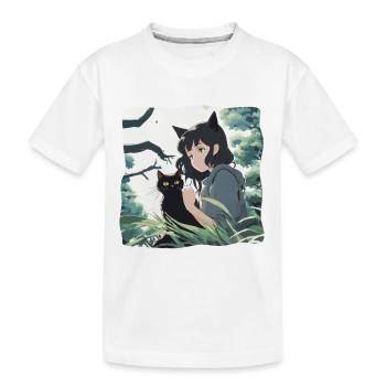 Anime / Comic / Japanisch / Zeichentrick / Cartoon - Kinder Premium Bio T-Shirt - Weiß - Vorne