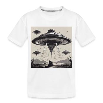 Alien / Spaceship / UFO / Area 51 / All / Mars - Kids' Premium Organic T-Shirt - white - Front