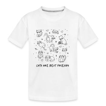 Cats are best friends - Kinder Premium Bio T-Shirt - Weiß - Vorne