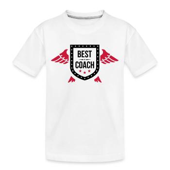 Coach / Trainer / Sport / Coaching / Zug / Manager - Kinder Premium Bio T-Shirt - Weiß - Vorne