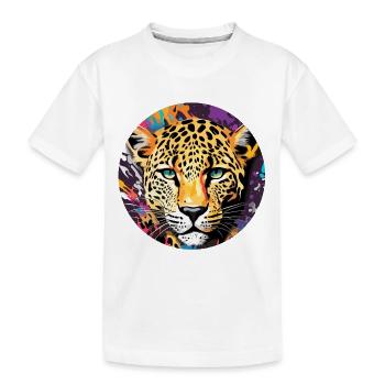 Léopard / guépard / Animal / Animal imprimé / motif - T-shirt bio Premium Enfant - blanc - Devant