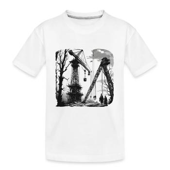Grue / de chantier / treuil / système de grue - T-shirt bio Premium Enfant - blanc - Devant