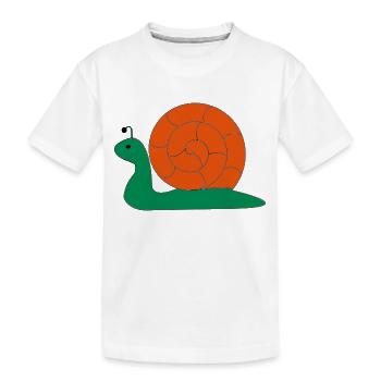 Die Schnecke, die Schnecke - Kinder Premium Bio T-Shirt - Weiß - Vorne