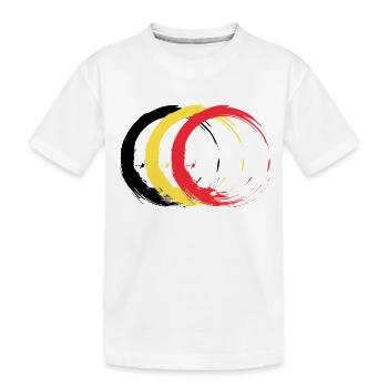Circle brush Belgium flag flag design colors - Kids' Premium Organic T-Shirt - white - Front