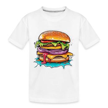 Burgers / Restauration rapide / Nourriture / Petits pains / Boeuf - T-shirt bio Premium Enfant - blanc - Devant