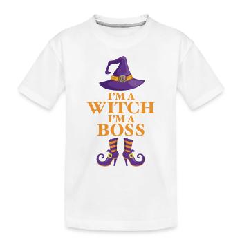 Ich bin eine Hexe, ich bin ein Chef - Kinder Premium Bio T-Shirt - Weiß - Vorne