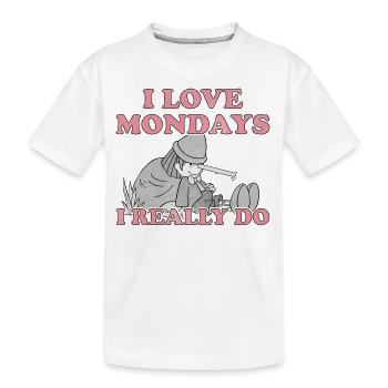 Pinocchio Lounges And Loves Mondays - Kids' Premium Organic T-Shirt - white - Front