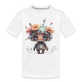 Charmante fille robot - T-shirt bio Premium Enfant - blanc - Devant