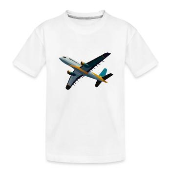 Passagierflugzeug - Kinder Premium Bio T-Shirt - Weiß - Vorne