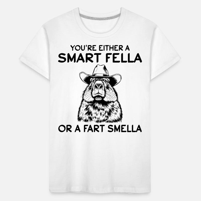 Du bist entweder ein schlauer Kerl oder ein Furzgeruch, der lustig riecht Kinder Premium Bio T-Shirt