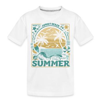 Surfing and summer in vintage style in Hawaii - Kids' Premium Organic T-Shirt - white - Front
