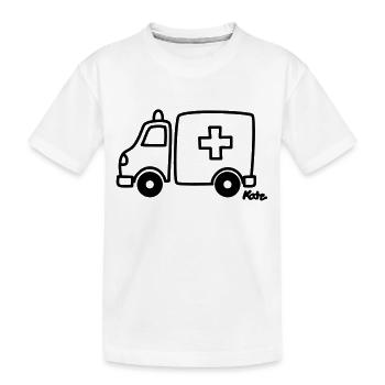 Krankenwagen - Kinder Premium Bio T-Shirt - Weiß - Vorne
