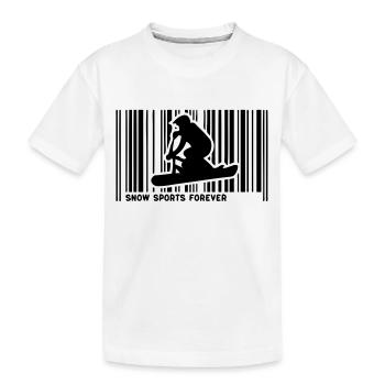 snowscoot code barre1 - Kids' Premium Organic T-Shirt - white - Front