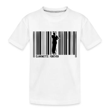 clarinet barre1 code - Kids' Premium Organic T-Shirt - white - Front