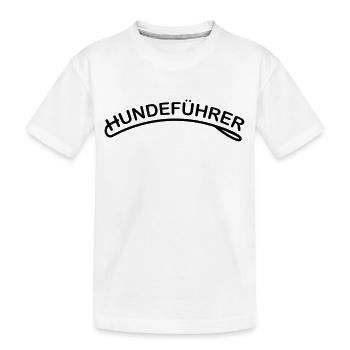 Hundeführer mit Leine, 1fb - Kinder Premium Bio T-Shirt - Weiß - Vorne