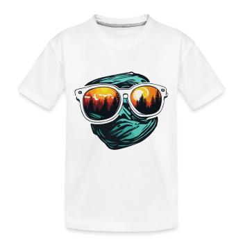 Sonnenbrille / Reflektion / Wald / Spiegelung - Kinder Premium Bio T-Shirt - Weiß - Vorne