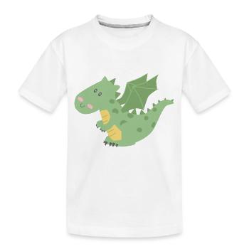 Kleiner süßer Drache - Kinder Premium Bio T-Shirt - Weiß - Vorne