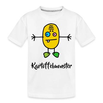 Kartoffel Monster Kartoffelmonster - Kinder Premium Bio T-Shirt - Weiß - Vorne