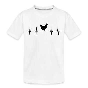 Hen Heartbeat Chickens - Kids' Premium Organic T-Shirt - white - Front
