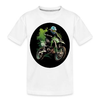 Motorcross Splatter - Kinder Premium Bio T-Shirt - Weiß - Vorne