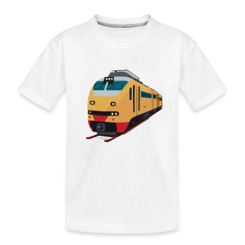 Moderner Passagierzug - Kinder Premium Bio T-Shirt - Weiß - Vorne