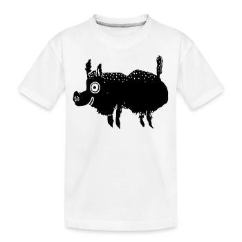Wildschwein - Kinder Premium Bio T-Shirt - Weiß - Vorne