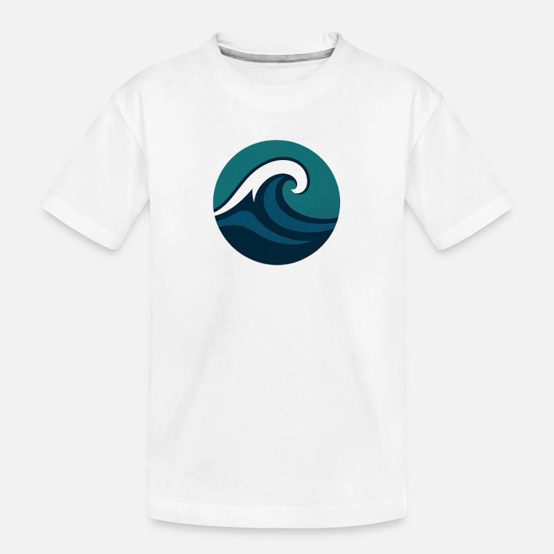 Stylized Ocean Wave - Kids' Premium Organic T-Shirt - white