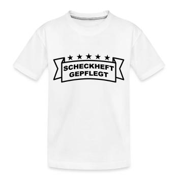 Scheckheftgepflegt Spruchband - Kinder Premium Bio T-Shirt - Weiß - Vorne