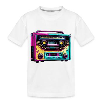 Radio / Analog / Musik / Frequenz / Lautsprecher - Kinder Premium Bio T-Shirt - Weiß - Vorne