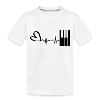 Piano Music Instrument - Kids' Premium Organic T-Shirt - white - Front