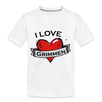 Grimmen - Ich liebe Stadtnamen in Tattoo Stil - Kinder Premium Bio T-Shirt - Weiß - Vorne