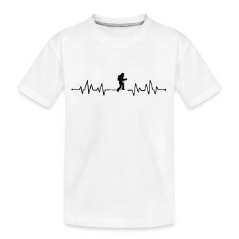 Herzschlag feuerwehrmann - Kinder Premium Bio T-Shirt - Weiß - Vorne