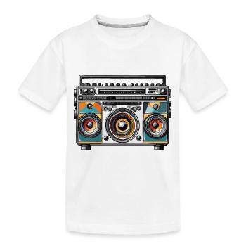 Radio / Analog / Musik / Frequenz / Lautsprecher - Kinder Premium Bio T-Shirt - Weiß - Vorne