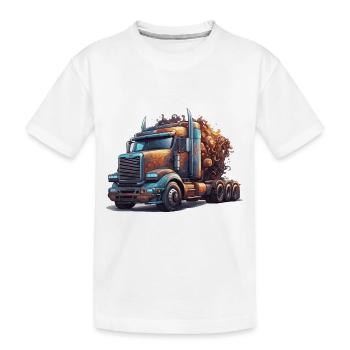 Truck / LKW / Lastfahrzeug / Fracht / Straße - Kinder Premium Bio T-Shirt - Weiß - Vorne