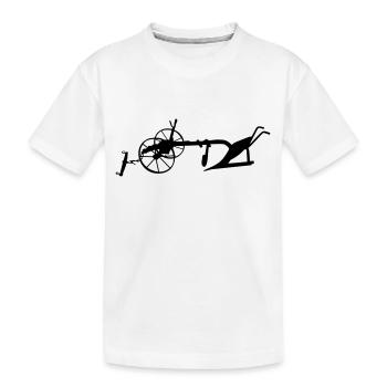 alter Pflug_va1 - Kinder Premium Bio T-Shirt - Weiß - Vorne