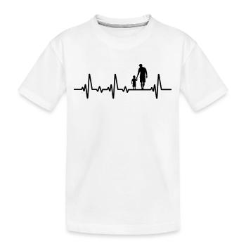 Father and son heartbeat gift papa son - Kids' Premium Organic T-Shirt - white - Front