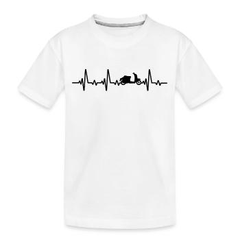 Motorroller Herzschlag rollerfahren scooter moped - Kinder Premium Bio T-Shirt - Weiß - Vorne