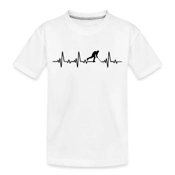 Hockey sur glace battement de cœur hockey sur glace hockey sur glace joueur de hockey sur glace - T-shirt bio Premium Enfant - blanc - Devant