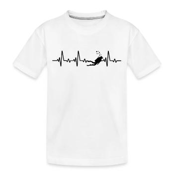Tauchen Herzschlag Taucher - Kinder Premium Bio T-Shirt - Weiß - Vorne