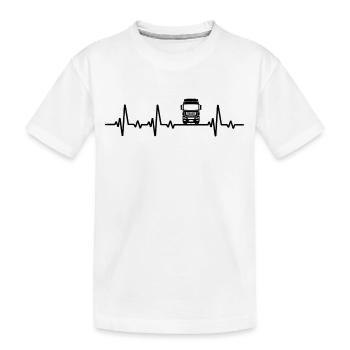 Truck Driver Heartbeat Truck Truck Truck Driver - Kids' Premium Organic T-Shirt - white - Front