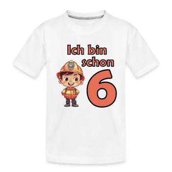 Feuerwehr Kindergeburtstag für 6. Geburtstagsparty - Kinder Premium Bio T-Shirt - Weiß - Vorne