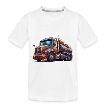 Truck/Truck/Truck/Cargo/Road - Kids' Premium Organic T-Shirt - white - Front