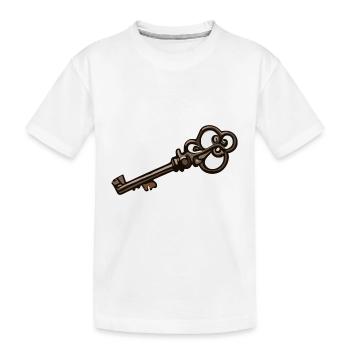Schlüssel / Schloss / verschlossen / Sicherheit - Kinder Premium Bio T-Shirt - Weiß - Vorne