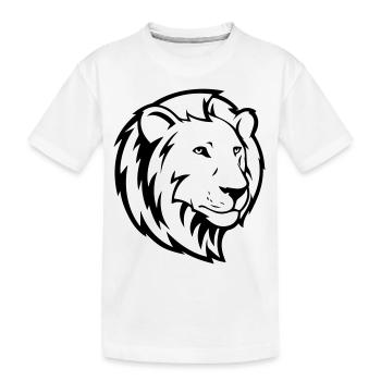 lion - Kids' Premium Organic T-Shirt - white - Front