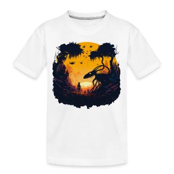 weird alien - Kids' Premium Organic T-Shirt - white - Front